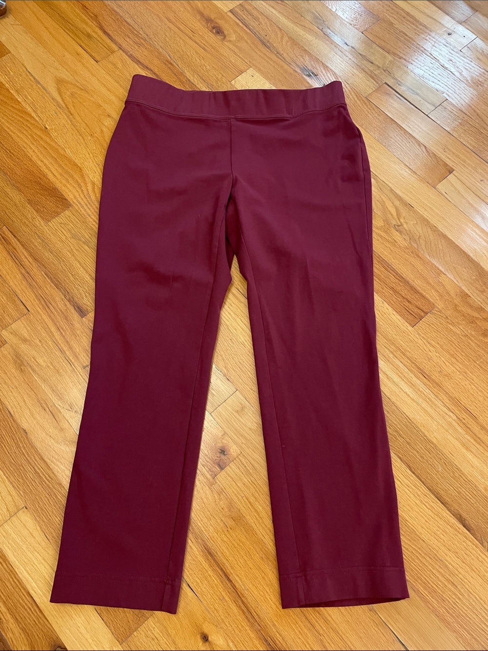 Lands’ End Starfish Slim Leg Pants. Size  Large Petite (14-16) Lush Burgundy EUC
